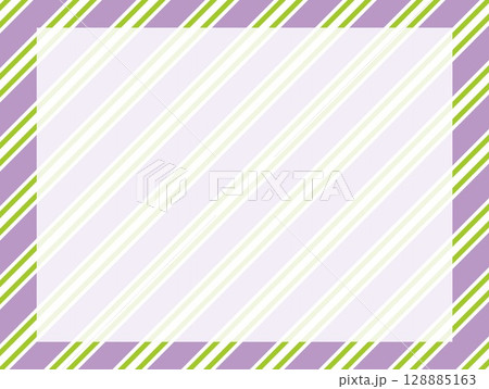 縞模様　フレーム　ホワイトスペース　パープル　グリーン 128885163