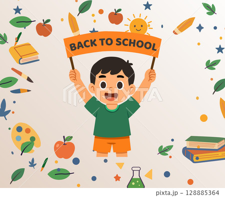 Happy Boy Back to School Banner 128885364