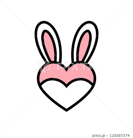 Cute Heart with Bunny Ears 128885374