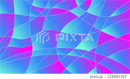 ブルーとピンクの波模様の背景素材 128885387