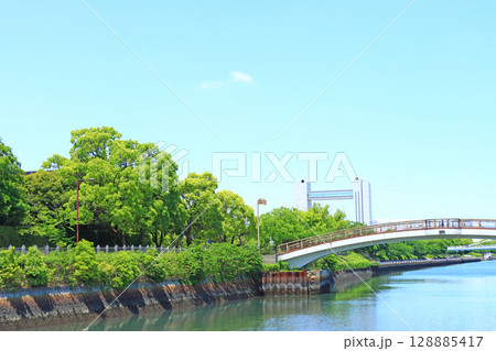 愛知県名古屋市、新緑とセンチュリーホールの風景 愛知県名古屋市、新緑とセンチュリーホールの風景 128885417