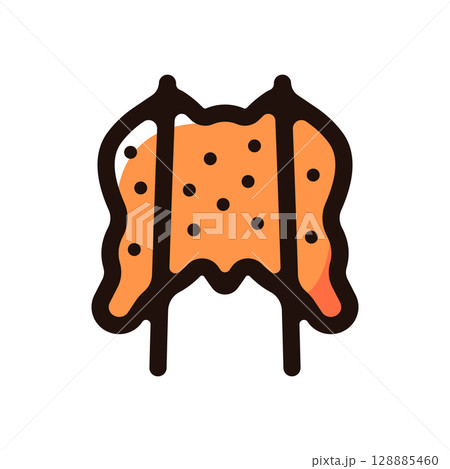 ガイヤーンのイラストアイコン（タイ料理・屋台・飲食メニュー素材） 128885460