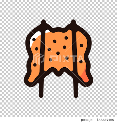 ガイヤーンのイラストアイコン（タイ料理・屋台・飲食メニュー素材） 128885460