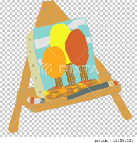 かわいい芸術の秋のイラスト 128885525