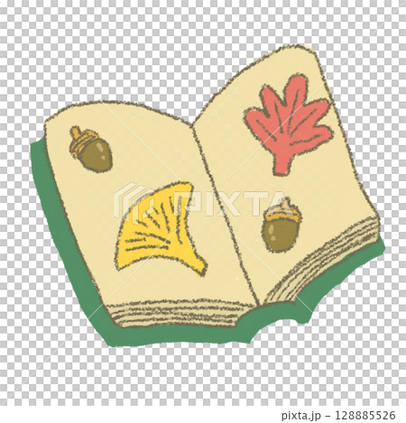 かわいい読書の秋のイラスト 128885526
