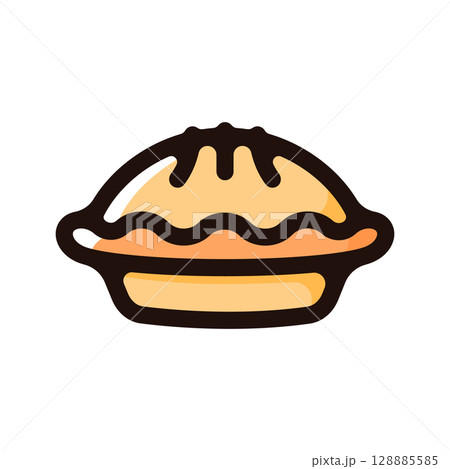 パイのイラストアイコン(ベーカリー・ファストフード・飲食メニュー素材) パイのイラストアイコン(ベーカリー・ファストフード・飲食メニュー素材) 128885585