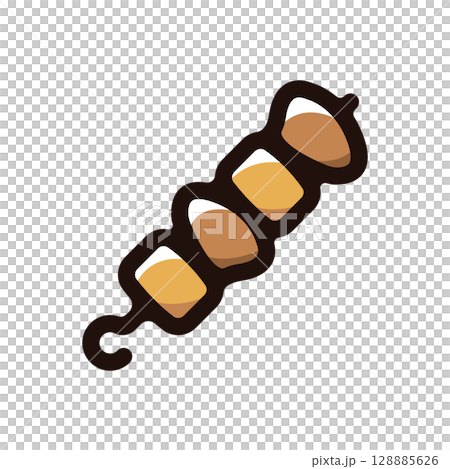 Shish kebab illustration icon (Arab Middle Eastern cuisine, meat dishes, food and drink menu material) 128885626