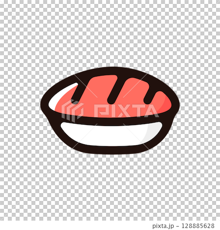マグロ、トロ、寿司のイラストアイコン（寿司・日本食・飲食メニュー素材） 128885628
