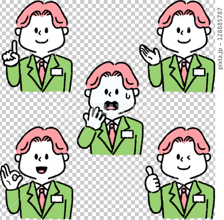 スーツの男性アイコン（セット） 128885787