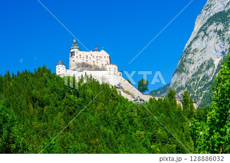 Castle Hohenwerfen Majestic Fortress in Werfen, Salzburg, Austria, a Historical Landmark Castle Hohenwerfen Majestic Fortress in Werfen, Salzburg, Austria, a Historical Landmark 128886032