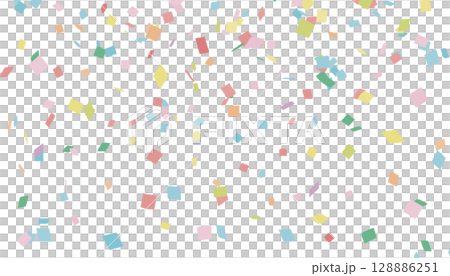 Vector illustration with pastel colored confetti 128886251