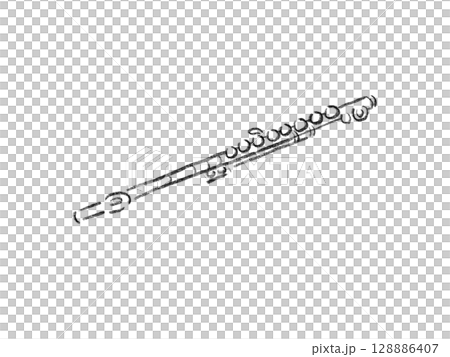 長笛線描 128886407