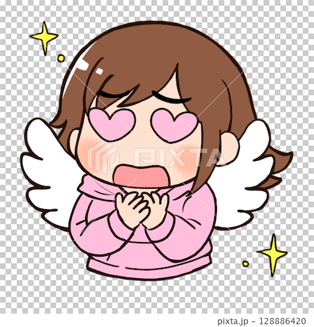 尊さに目がハートになって羽が生える女の子 128886420