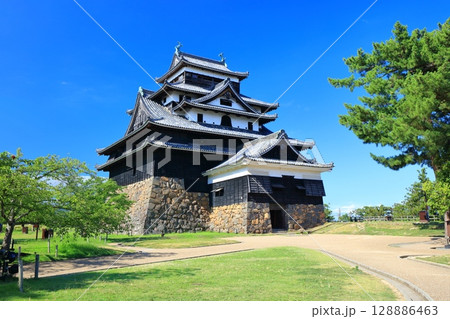 【島根県】快晴の松江城天守閣（国宝） 128886463