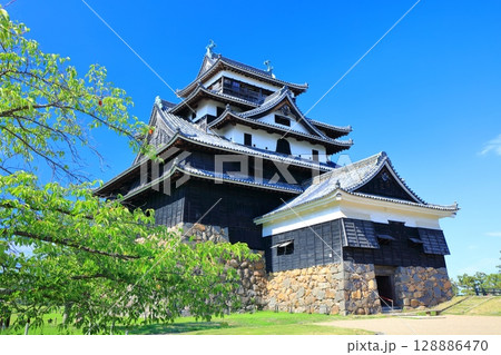 【島根県】快晴の松江城天守閣(国宝) 【島根県】快晴の松江城天守閣(国宝) 128886470