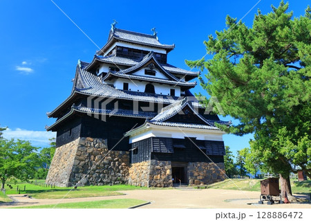 【島根県】快晴の松江城天守閣（国宝） 128886472