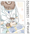 歯医者で治療する子供　色付き 128888702