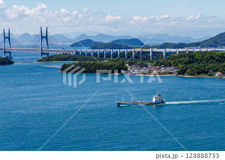 鷲羽山から見える瀬戸内海の風景 鷲羽山から見える瀬戸内海の風景 128888733