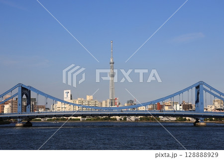 隅田川クルーズ・清州橋と東京スカイツリー【東京都中央区～江東区】 128888929