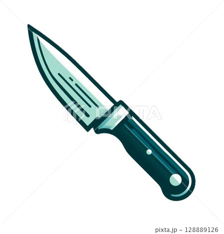 ナイフのイラストと白背景 ナイフのイラストと白背景 128889126
