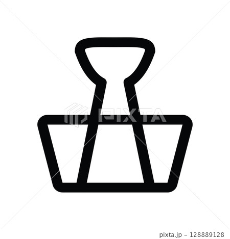 Binder clip icon, foldback clip, paper clamp 128889128