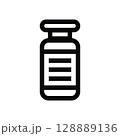 Tall paint bottle icon, art supply 128889136