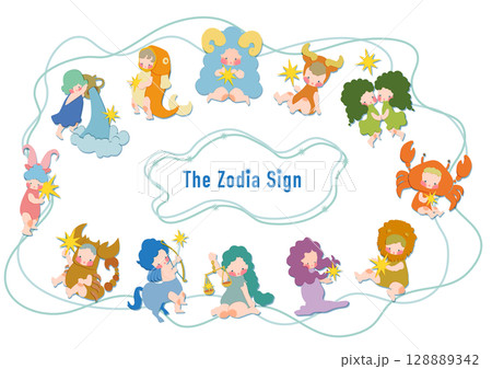 かわいい12星座イラストセット 128889342