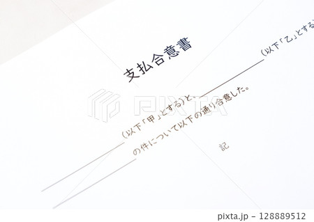 支払合意書 - 金銭の支払いに関する当事者同士の合意を文書化した支払合意書 128889512