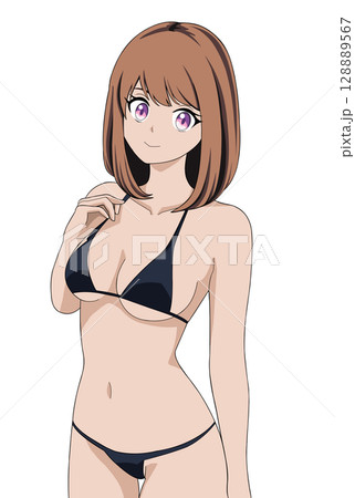 ビキニスタイルの女性イラスト ビキニスタイルの女性イラスト 女性 水着 ビキニ セクシーの