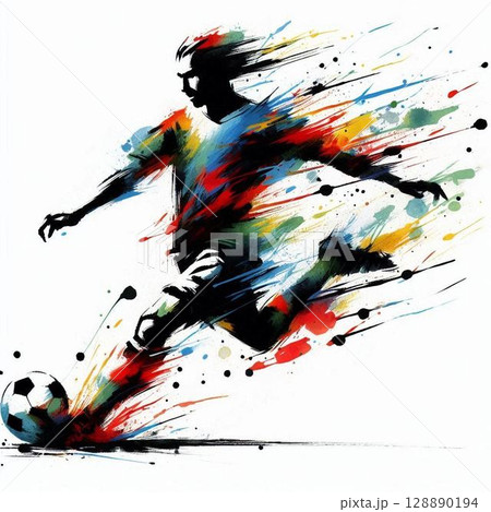サッカー 128890194