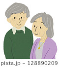 敬老の日（シニア夫婦）のイラスト 128890209