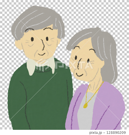 敬老の日（シニア夫婦）のイラスト 128890209