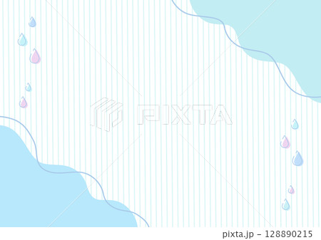 水色の波としずくのベクターイラスト 水色の波としずくのベクターイラスト 128890215
