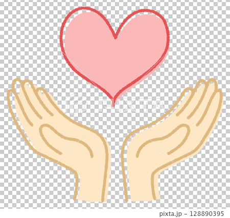 Hands and heart Hands and heart 128890395