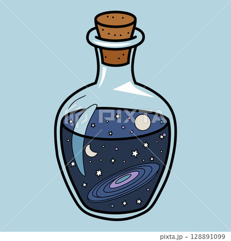 Galaxy in a Bottle , Cosmic Imagination Captured in Glass 128891099