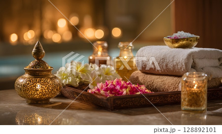 Luxury spa offering full body care 128892101