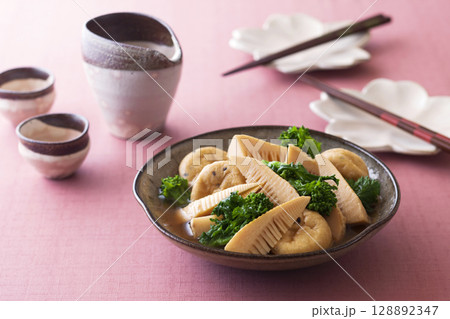 菜の花と筍の煮物 菜の花と筍の煮物 128892347