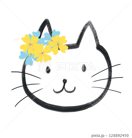 手描きのリラックス猫 - いろいろなシーンに合わせて 手描きのリラックス猫 - いろいろなシーンに合わせて 128892450