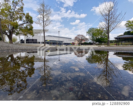 群馬県太田市運動公園雨上がりのアリーナ 群馬県太田市運動公園雨上がりのアリーナ 128892900