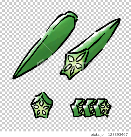 手描きのオクラ 128893467