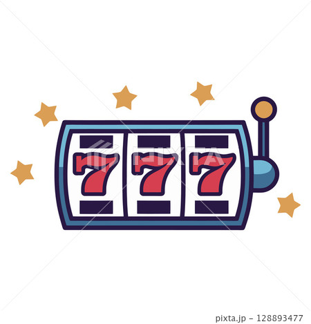 Slot Machine with Triple Sevens Slot Machine with Triple Sevens 128893477