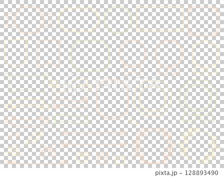 手描きのエンブレムとフレームセット 128893490
