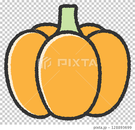 手描きのかわいいカボチャ 128893699