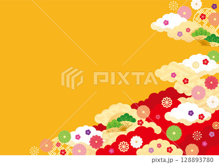 背景素材-お正月のイメージ3-1ベク 128893780
