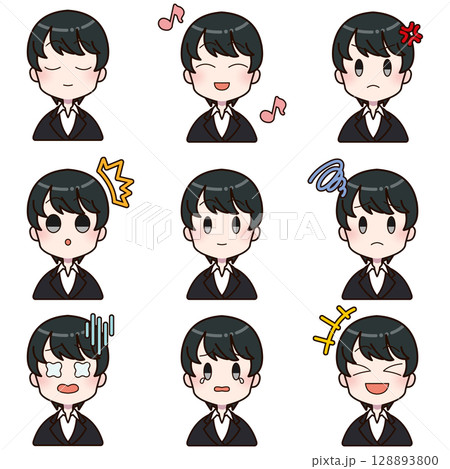 スーツを着た女性の表情差分セット3 128893800
