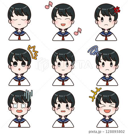 セーラー服を着た女の子の表情差分セット5 128893802