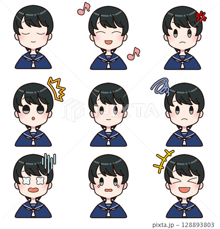 セーラー服を着た女の子の表情差分セット6 128893803