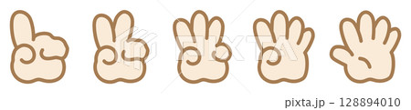 手描きの手のイラストセット03 128894010
