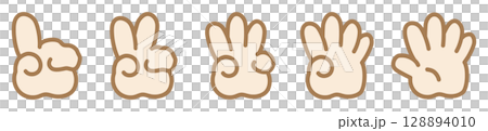 手描きの手のイラストセット03 128894010