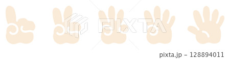 手描きの手のイラストセット04 128894011